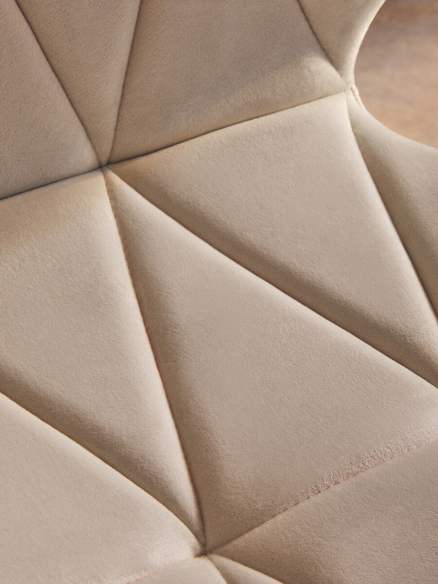 Franki White Velvet Quilted Home Office Chair - PN Home