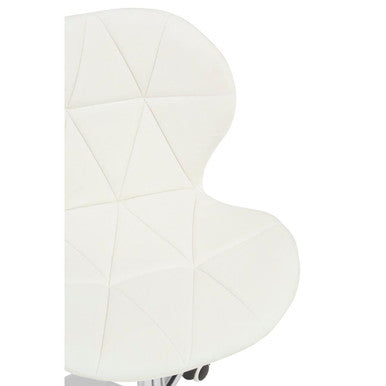 Franki White Velvet Quilted Home Office Chair - PN Home