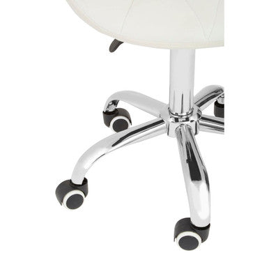 Franki White Velvet Quilted Home Office Chair - PN Home