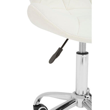 Franki White Velvet Quilted Home Office Chair - PN Home