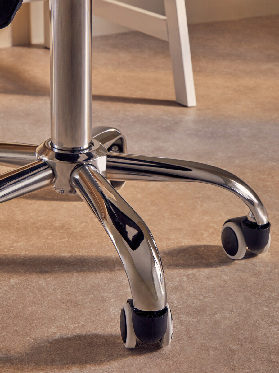 Franki Black Velvet Quilted Home Office Chair - PN Home