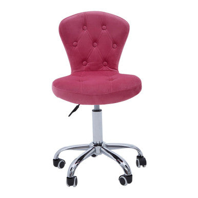 Fayth Pink Velvet Buttoned Home Office Chair - PN Home