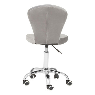 Fayth Grey Velvet Buttoned Home Office Chair - PN Home