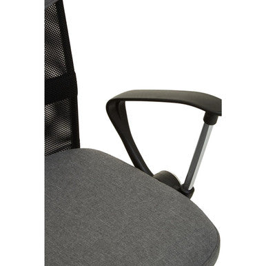 Fenix Grey Home Office Chair With Chrome Arms