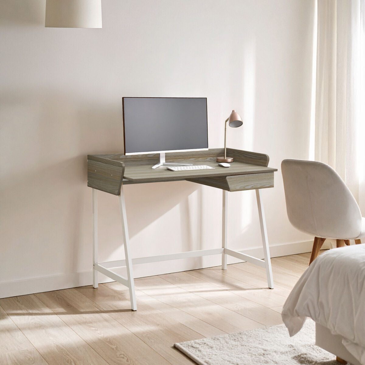Bradbury One Drawer Light Oak Desk - PN Home