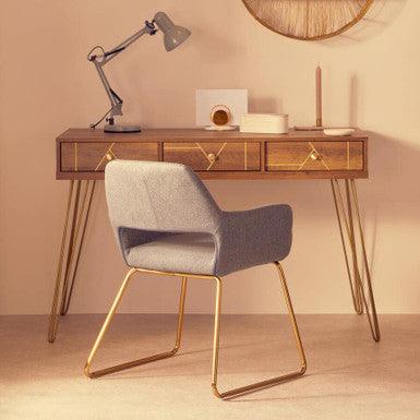 Flori Three Drawer Desk - PN Home