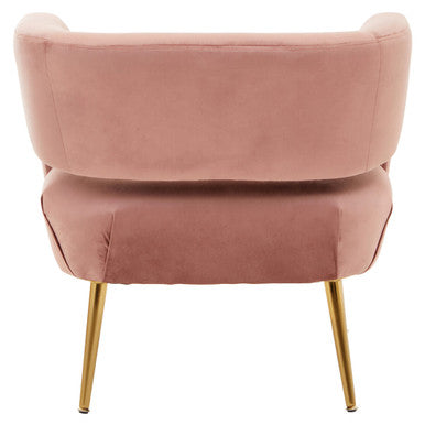 Larissa Pink Velvet Curved Accent Chair - PN Home
