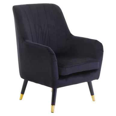 Loretta Black Velvet Accent Chair