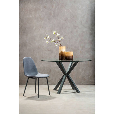 Salford Round Dining Table With Grey Metal Legs