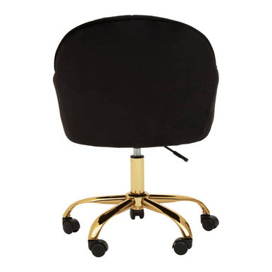 Brent Black Velvet And Gold Base Home Office Chair - PN Home