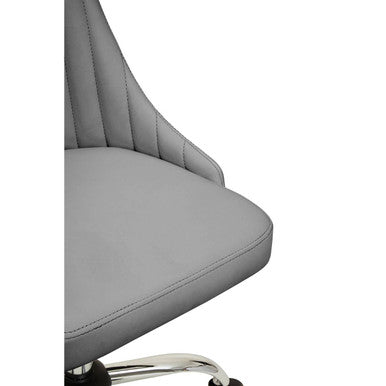 Brent Grey Leather Effect Home Office Chair - PN Home