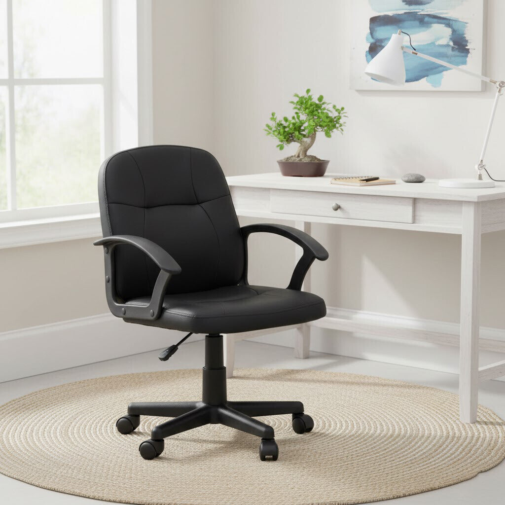 Brent Black Small Home Office Chair - PN Home