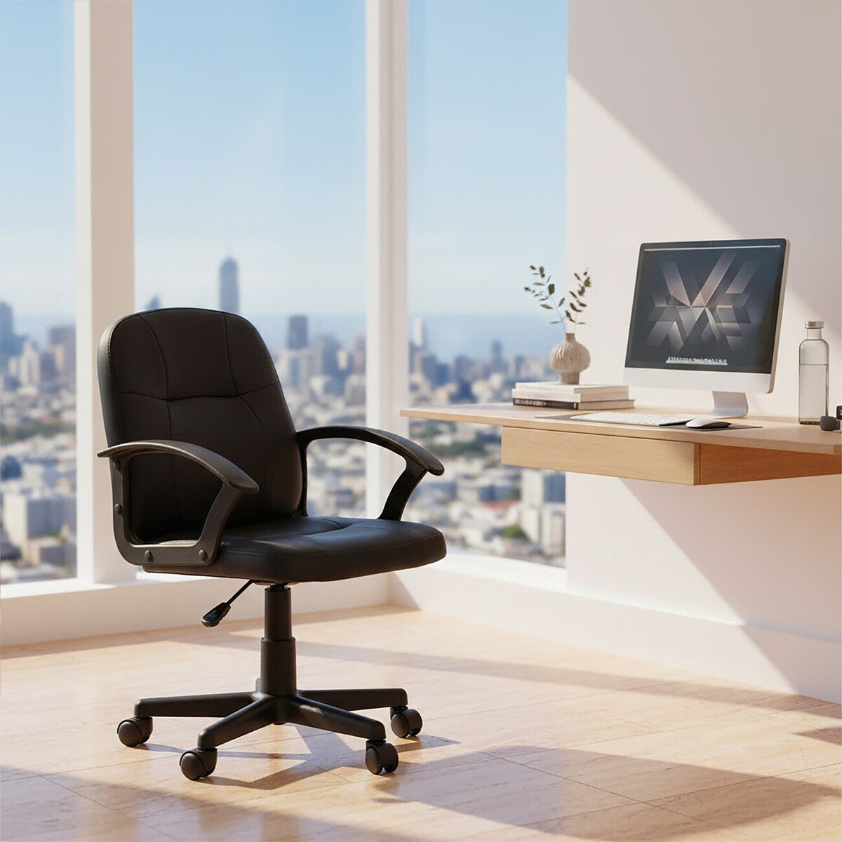 Brent Black Small Home Office Chair - PN Home