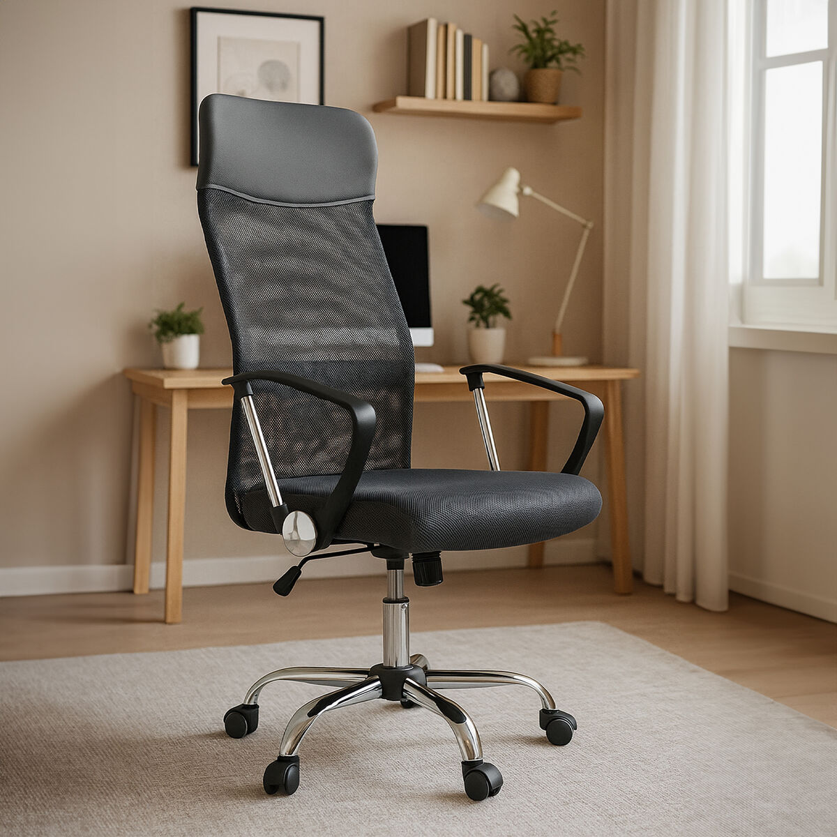 Brent Grey Mesh Home Office Chair - PN Home