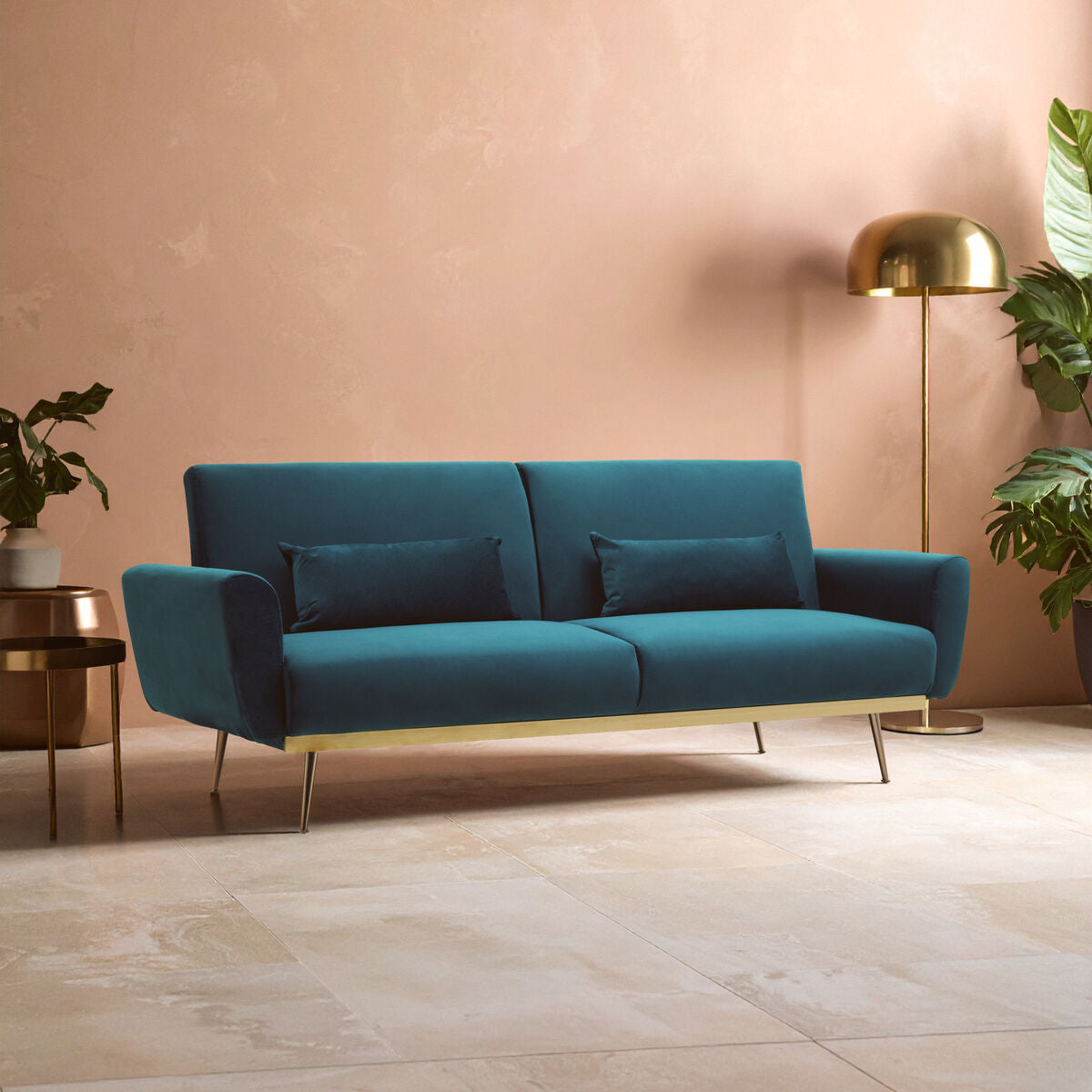 Hatton Green Velvet Sofa Bed