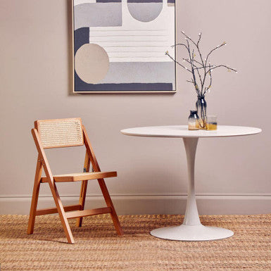 Laila White Small Round Dining Table - PN Home