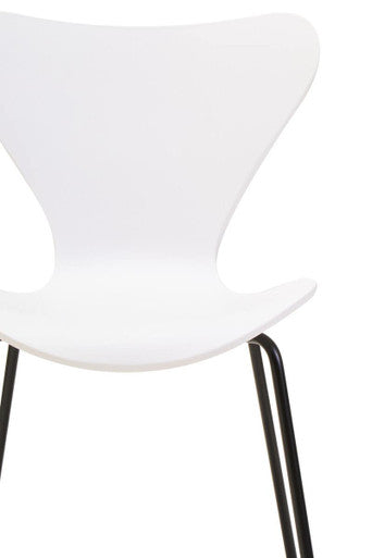 Laila White Seat and Black Legs Dining Chair - PN Home