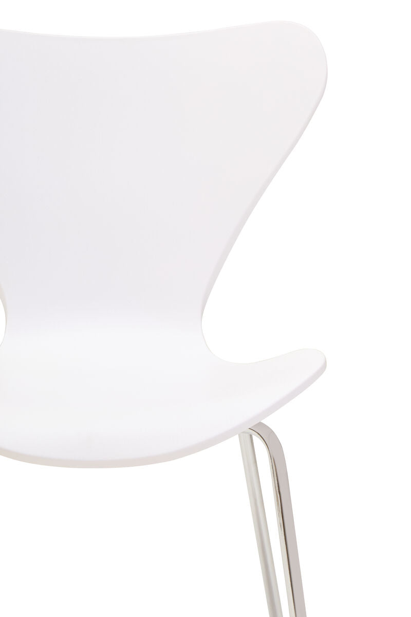 Laila White Seat And Silver Chrome Legs Dining Chair