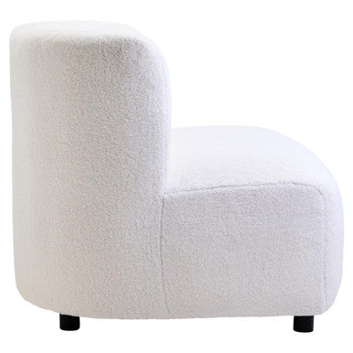 Montreal Ivory Boucle Effect Armless Lounge Chair - PN Home