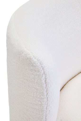 Montreal Ivory Boucle Effect Armless Lounge Chair - PN Home