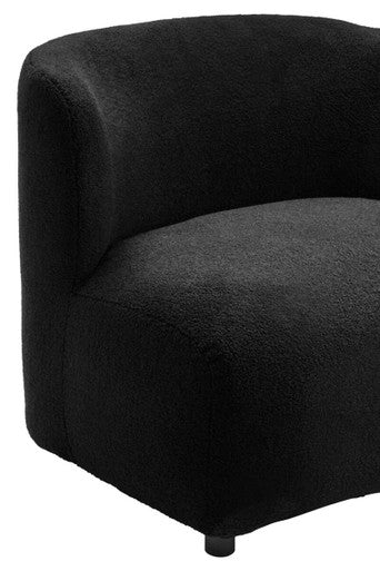 Montreal Black Boucle Effect Armless Lounge Chair