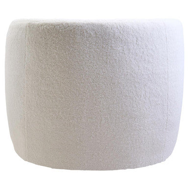Montreal Ivory Boucle Effect Curved Lounge Chair With Swivel Base - PN Home