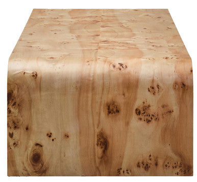 Mota Burl Wood Design Curved Coffee Table