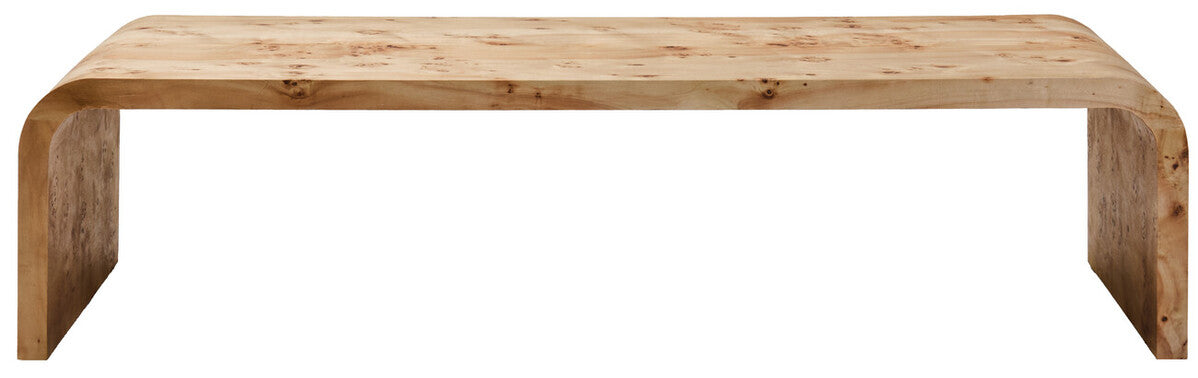 Mota Burl Wood Design Curved Coffee Table - PN Home
