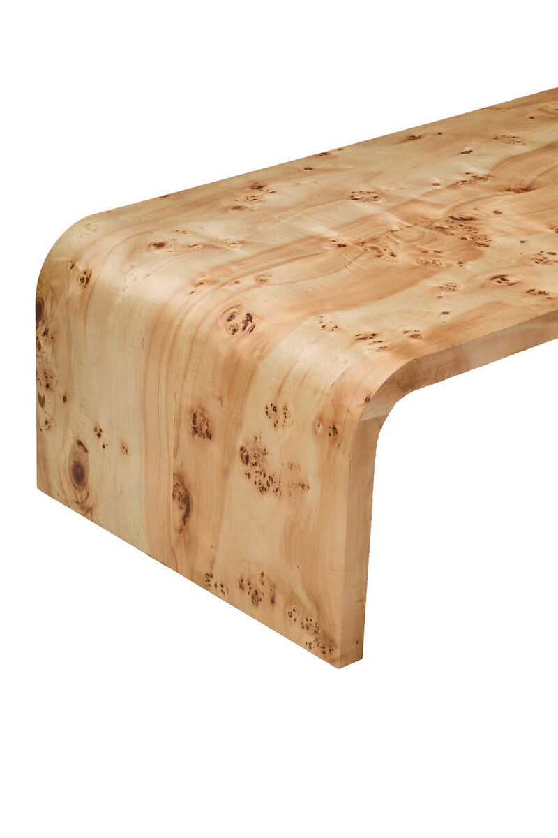Mota Burl Wood Design Curved Coffee Table - PN Home