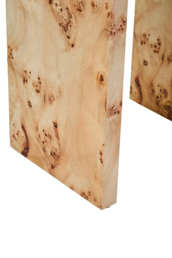 Mota Burl Wood Design Curved Side Table
