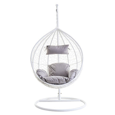 Goa White Rattan Effect Hanging Chair - PN Home