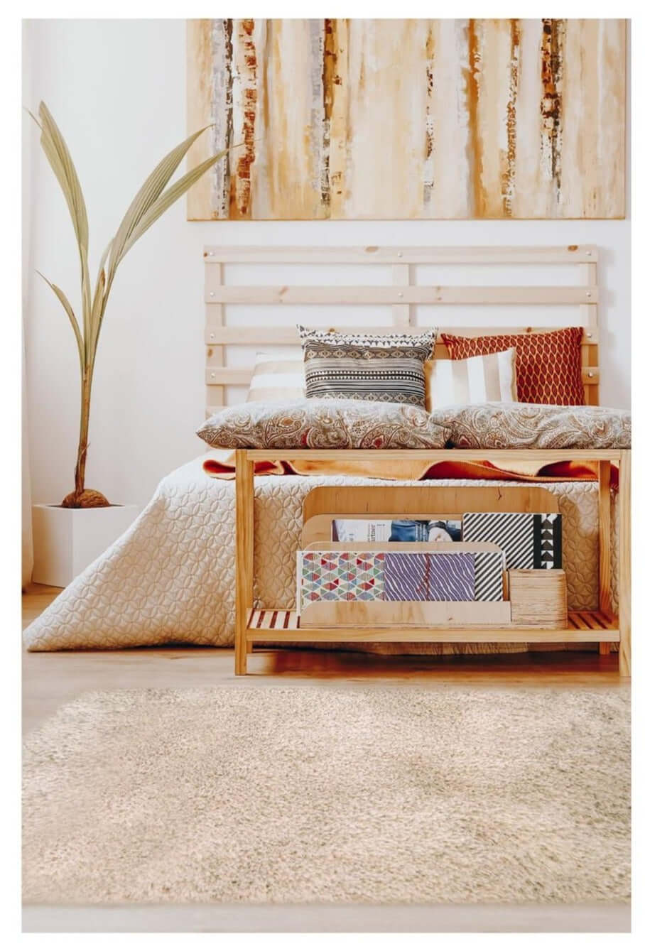 Soft Washable Beige Shaggy Rug | SA-02 - PN Home