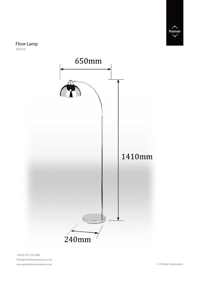 Calle Chrome Metal Floor Lamp - PN Home