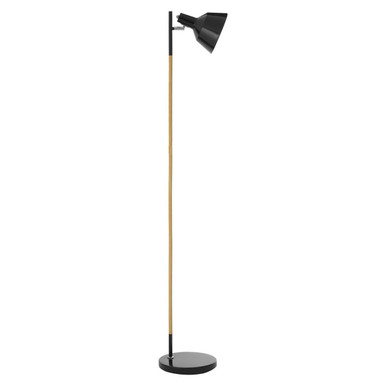 Bryant Black Metal and Wood Floor Lamp - PN Home