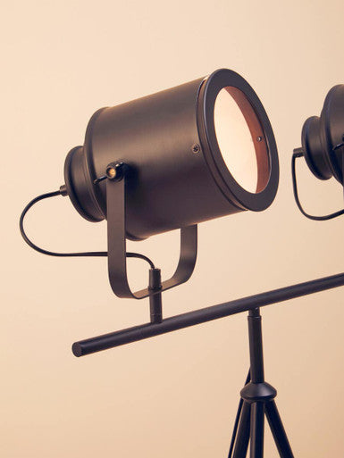 Stockholm Two Spotlight Matte Black Tripod Floor Lamp - PN Home