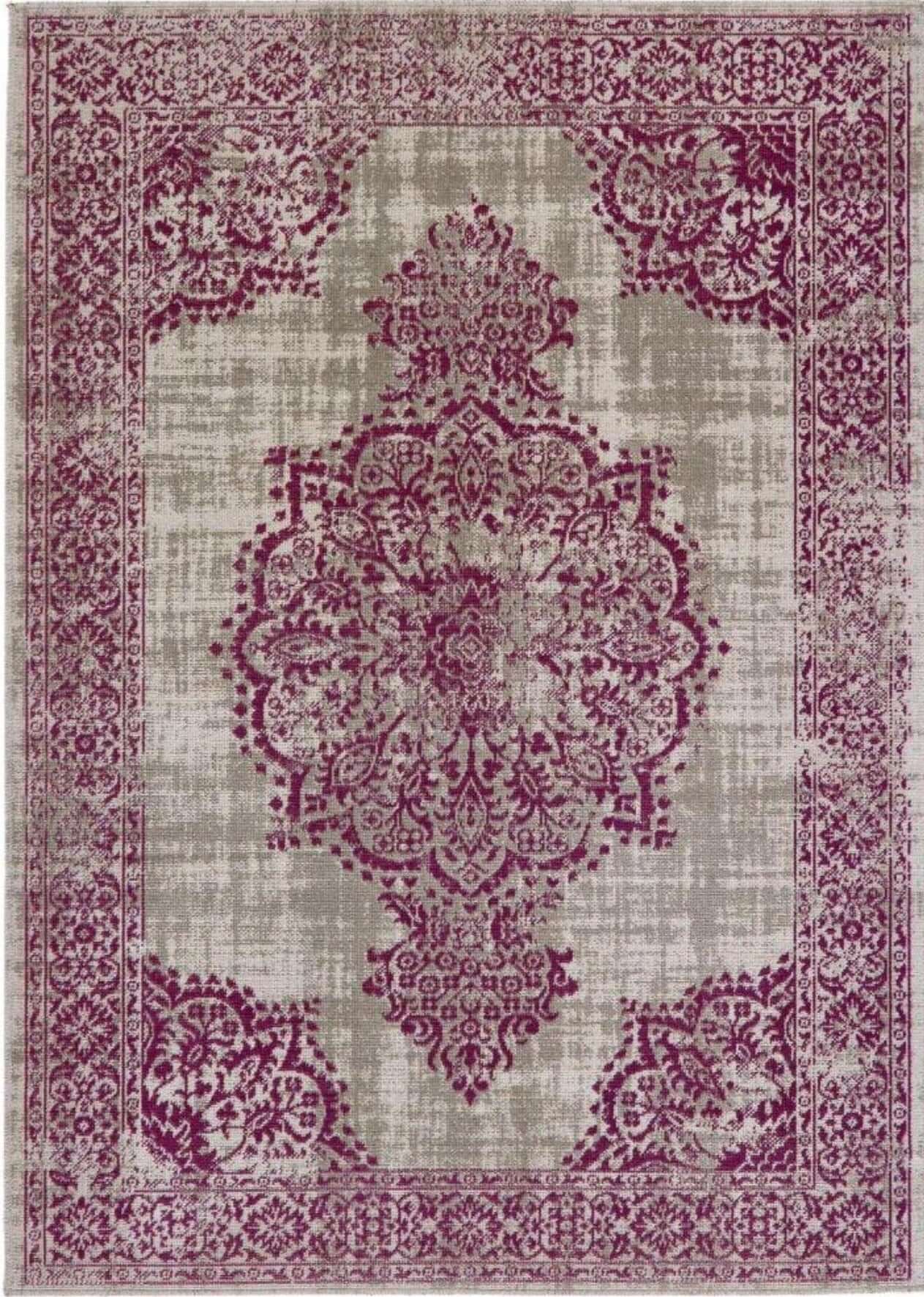Saville Grey/Raspberry Vintage Rug - PN Home