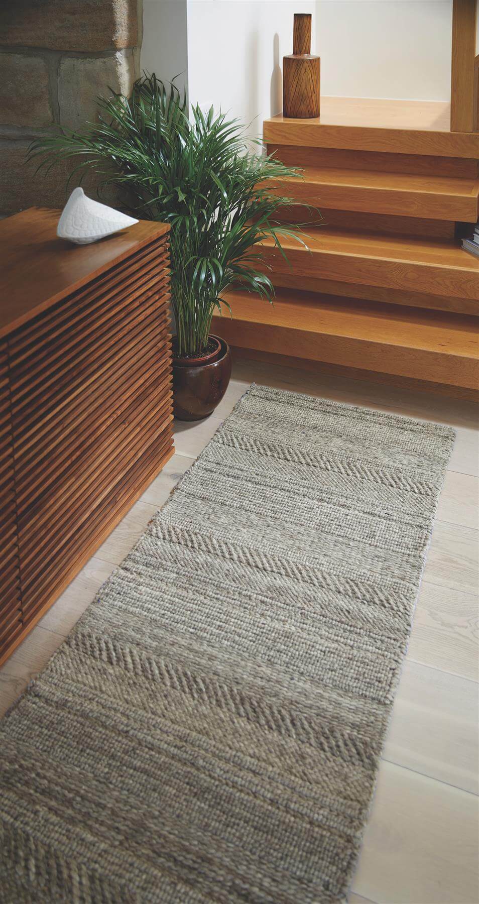 Chunky Natural/Grey Knitted Rug - PN Home
