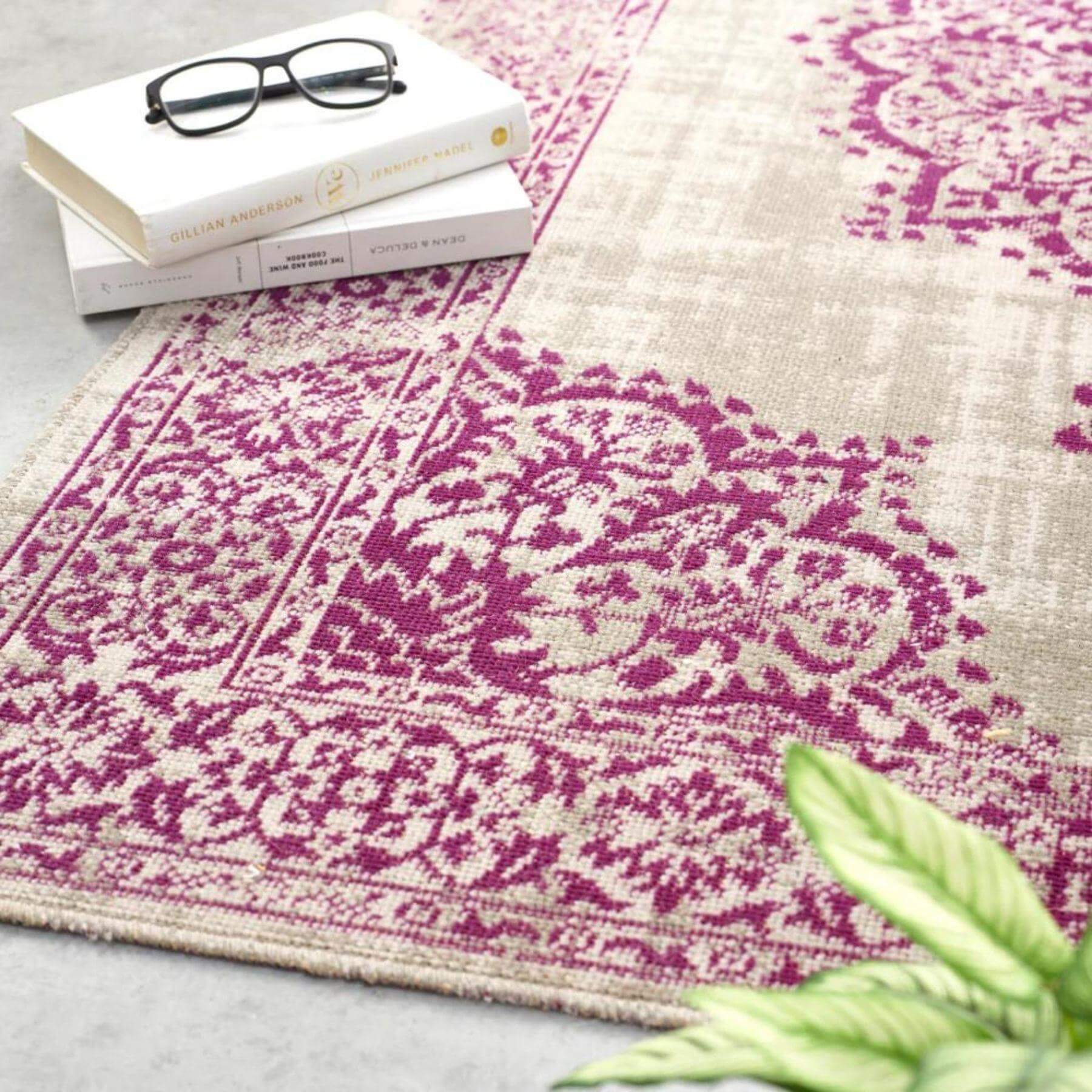 Saville Grey/Raspberry Vintage Rug - PN Home