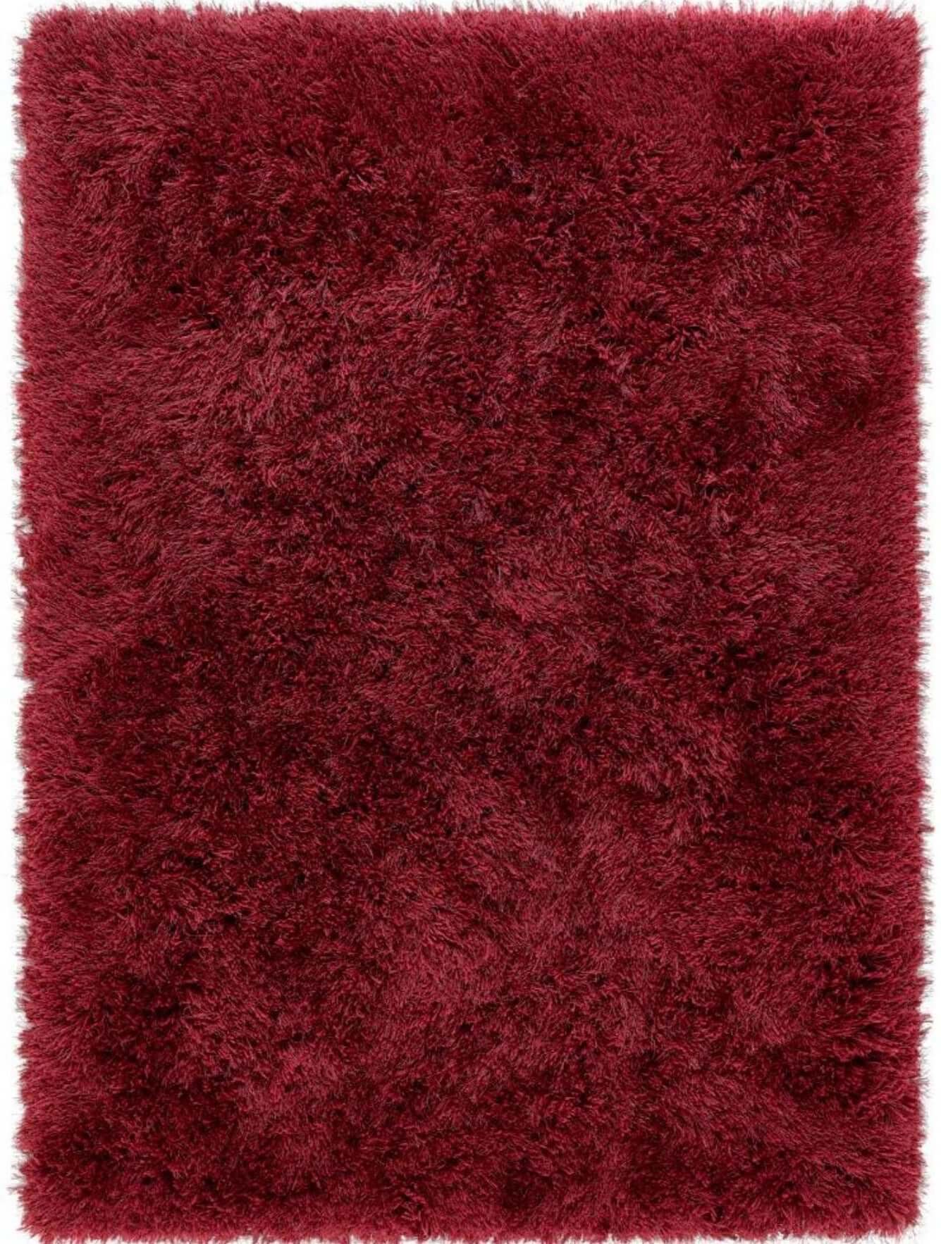 Extravagance Wine Red Shaggy Rug - PN Home