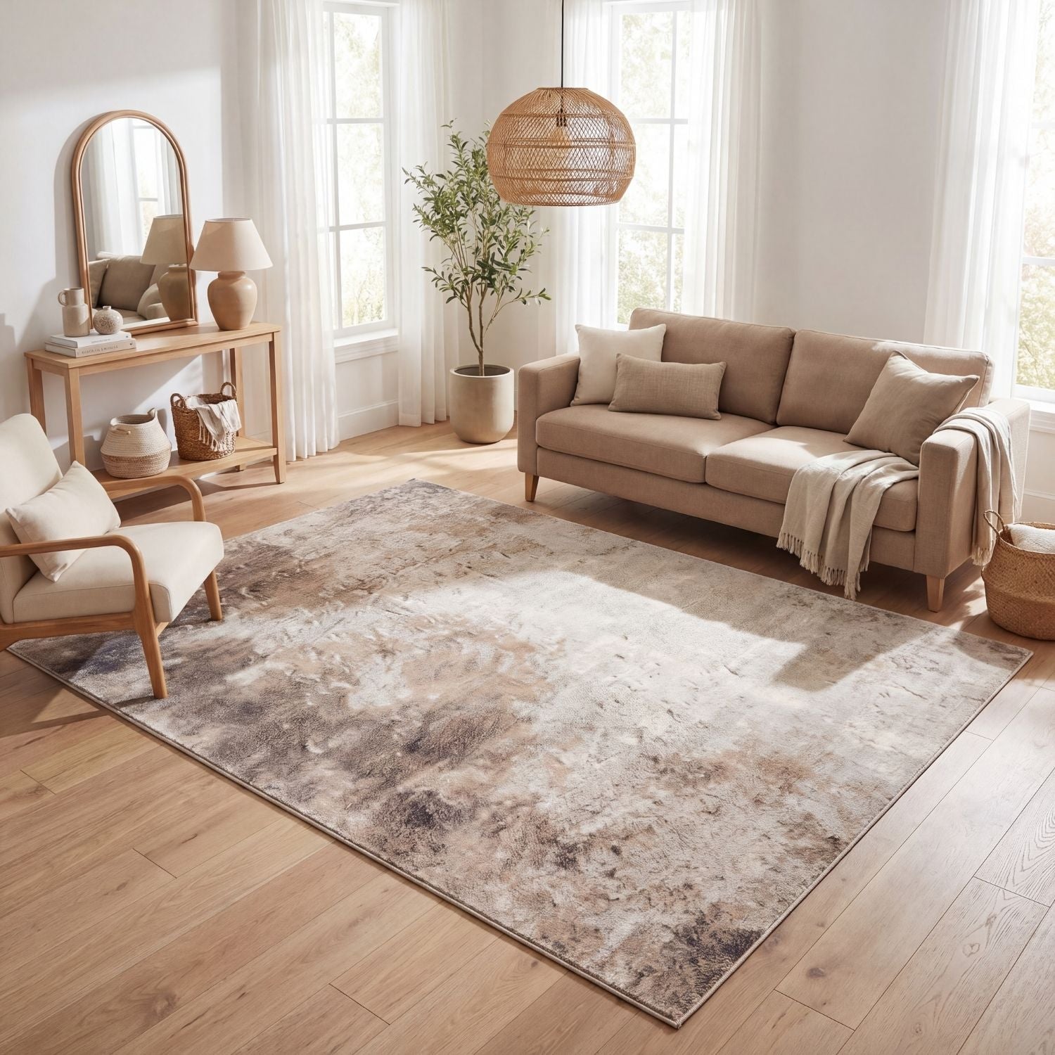 Montana Abstract Brown Rug - PN Home