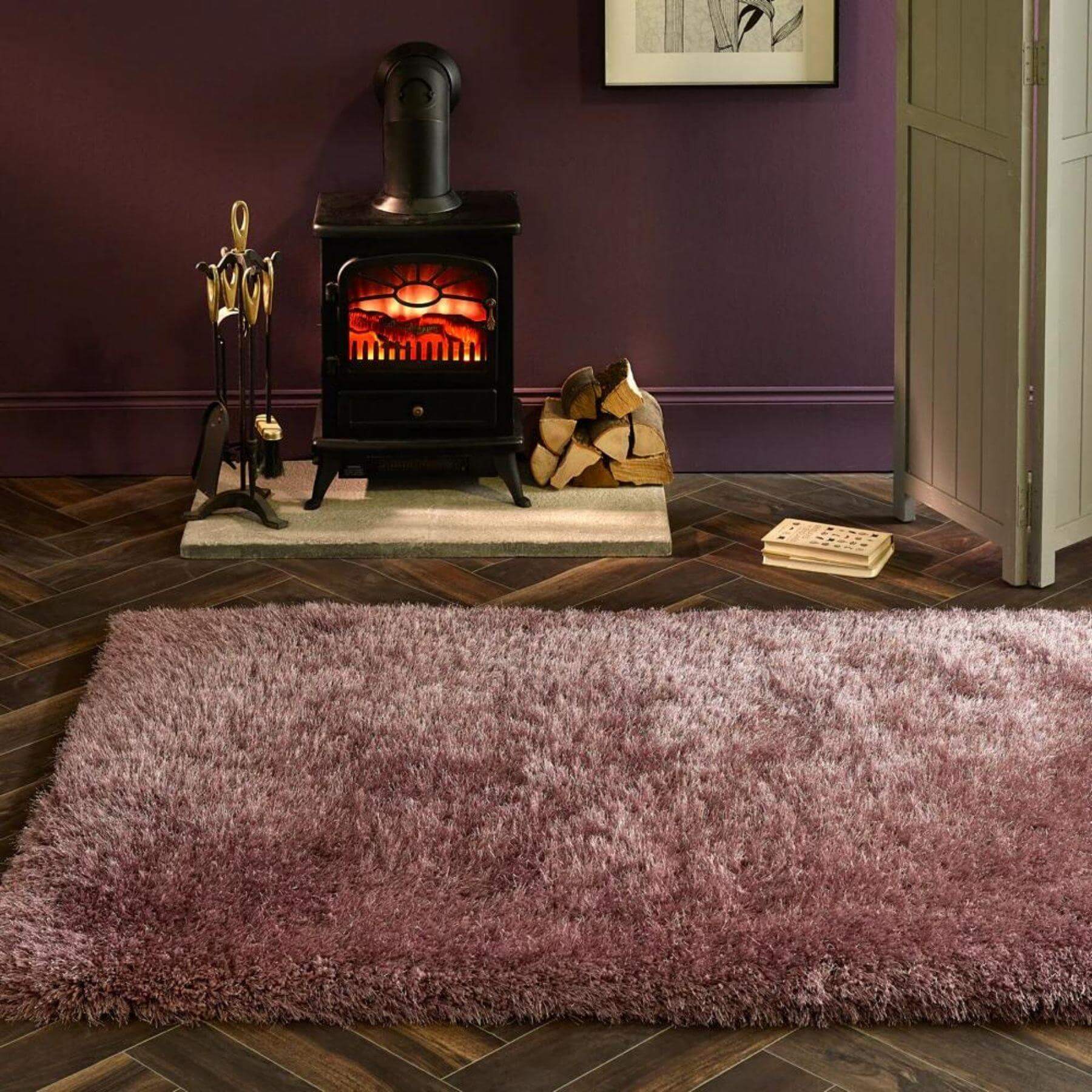Extravagance Lilac Shaggy Rug - PN Home