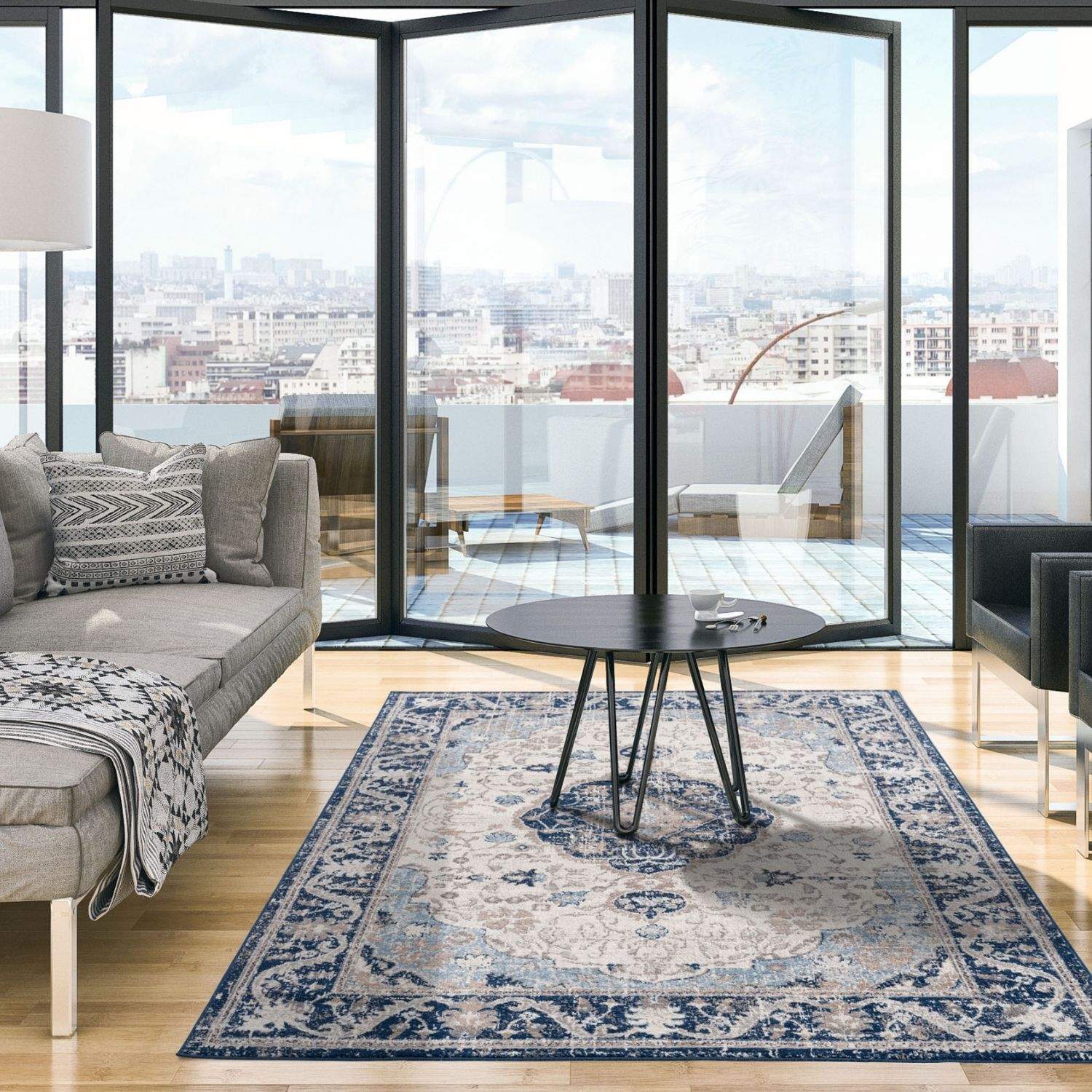 Montana Oriental Blue Rug | 3922N - PN Home
