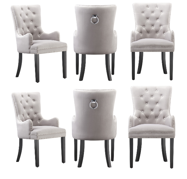 Windsor LUX Knocker Back Velvet Dining Chair w/ Armrests