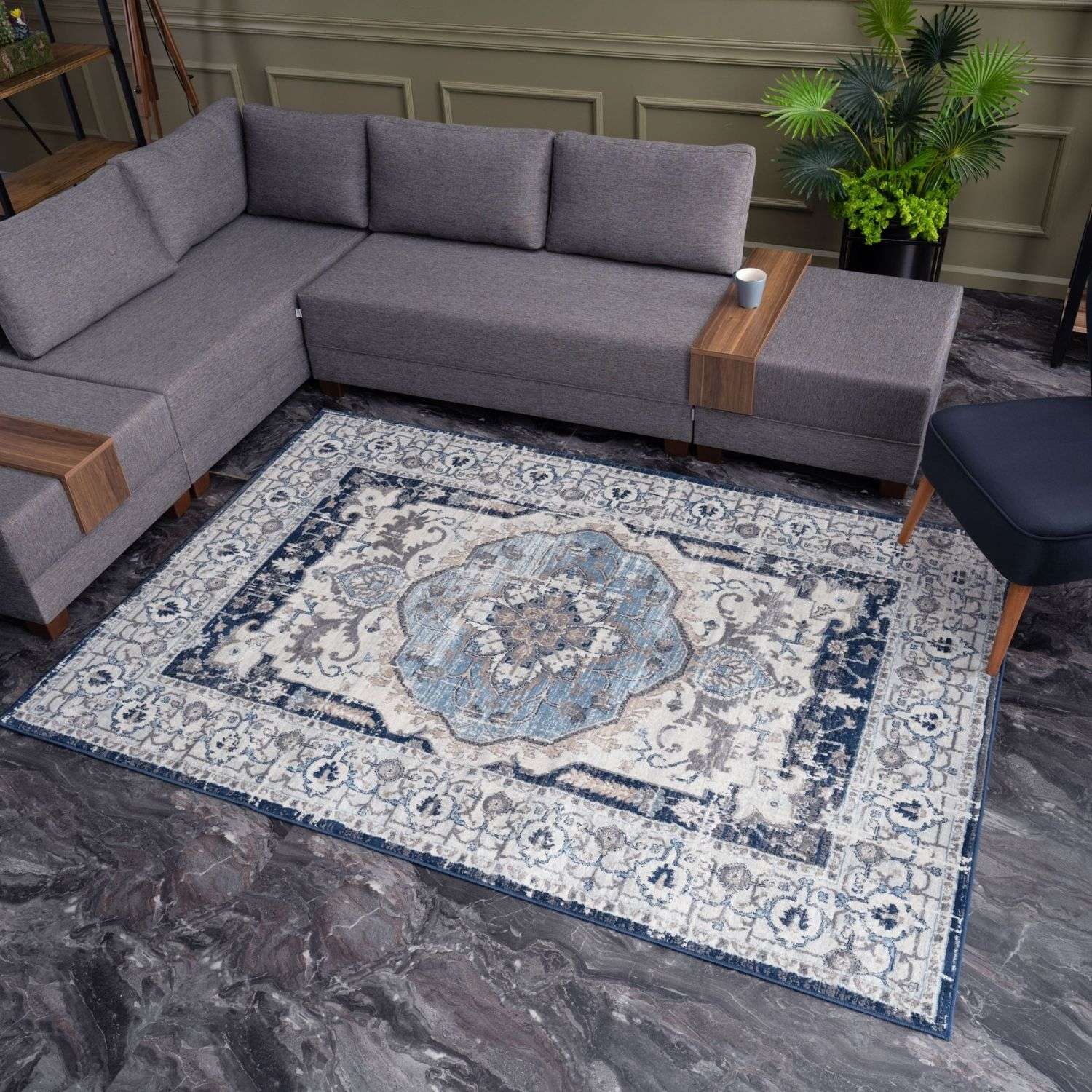 Montana Vintage Navy Rugs | 4040 - PN Home