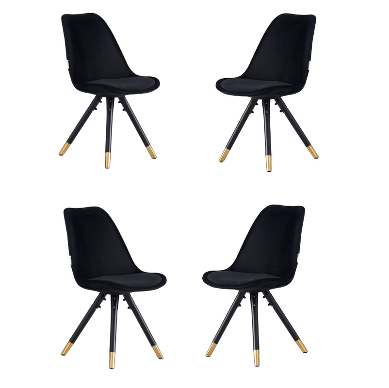 Sofia Velvet Dining Chair with Metal Legs - Retro Scandinavian Style