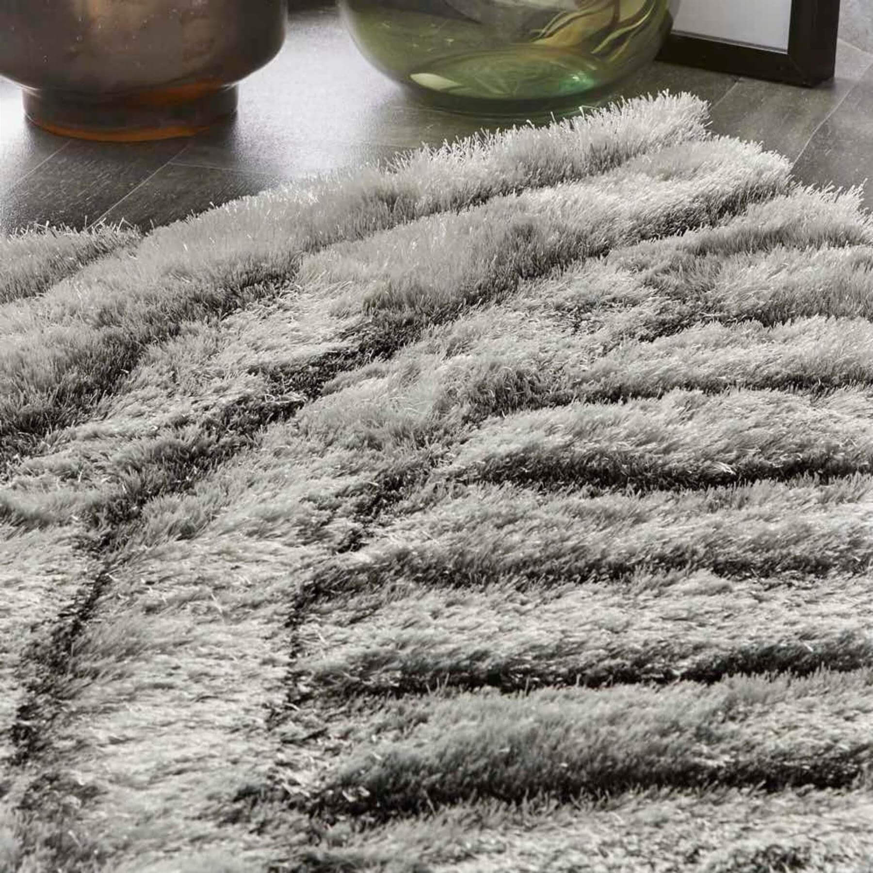 Dallas Silver Grey Shaggy Rug - PN Home