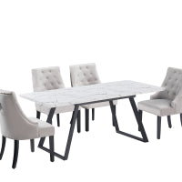 Windsor Toga Lux Dining Set | a White Table and Set of 6 Chairs - PN Home