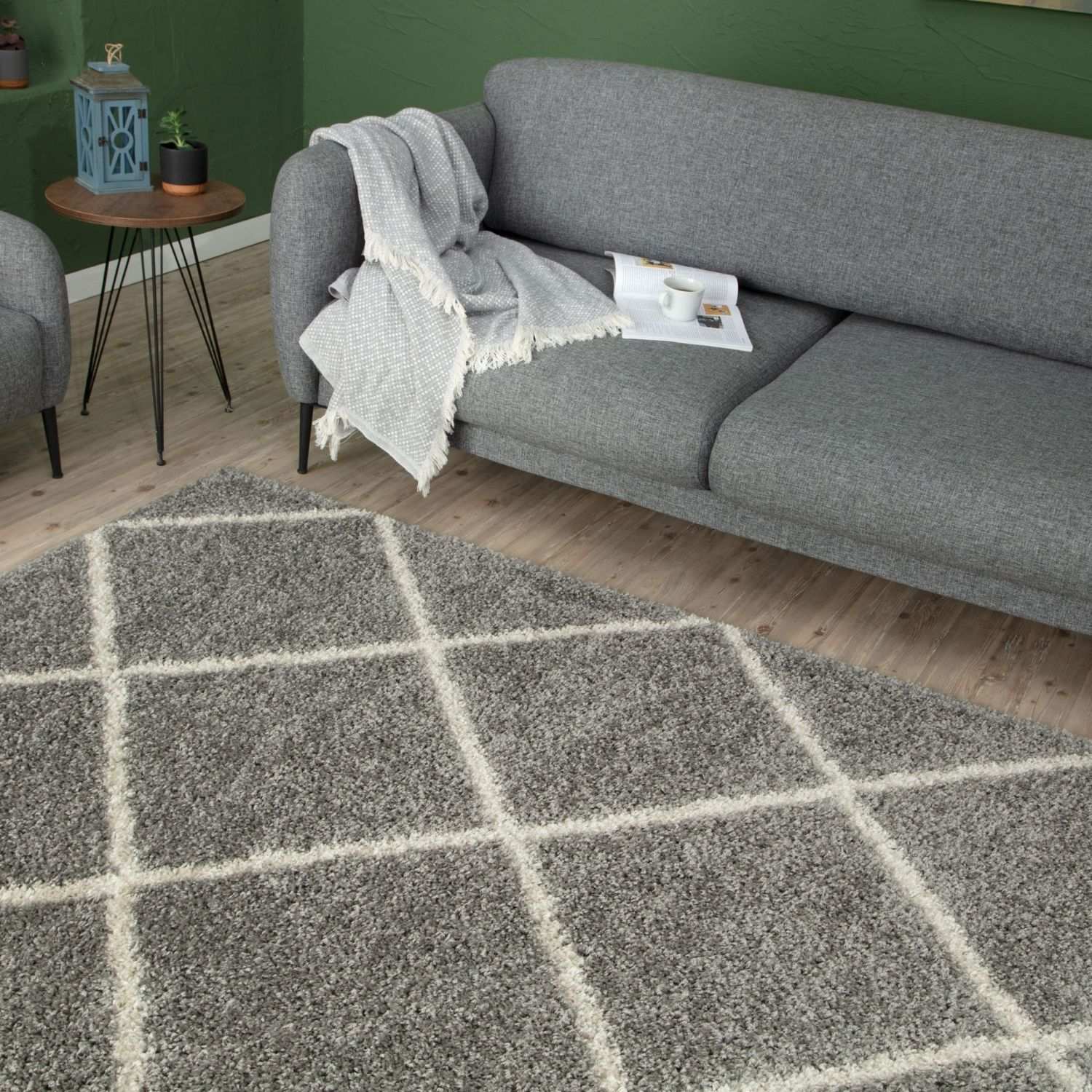 Moroccan Grey Shaggy Rug | 510 - PN Home