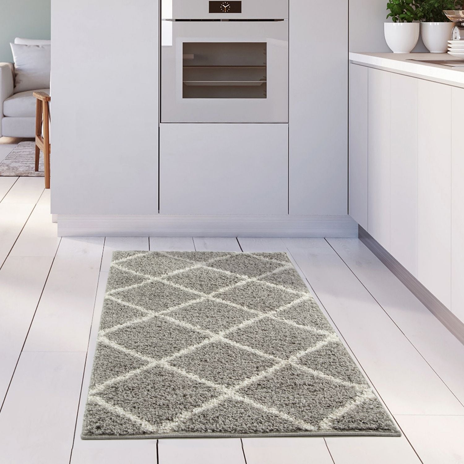 Moroccan Grey Shaggy Rug | 510 - PN Home