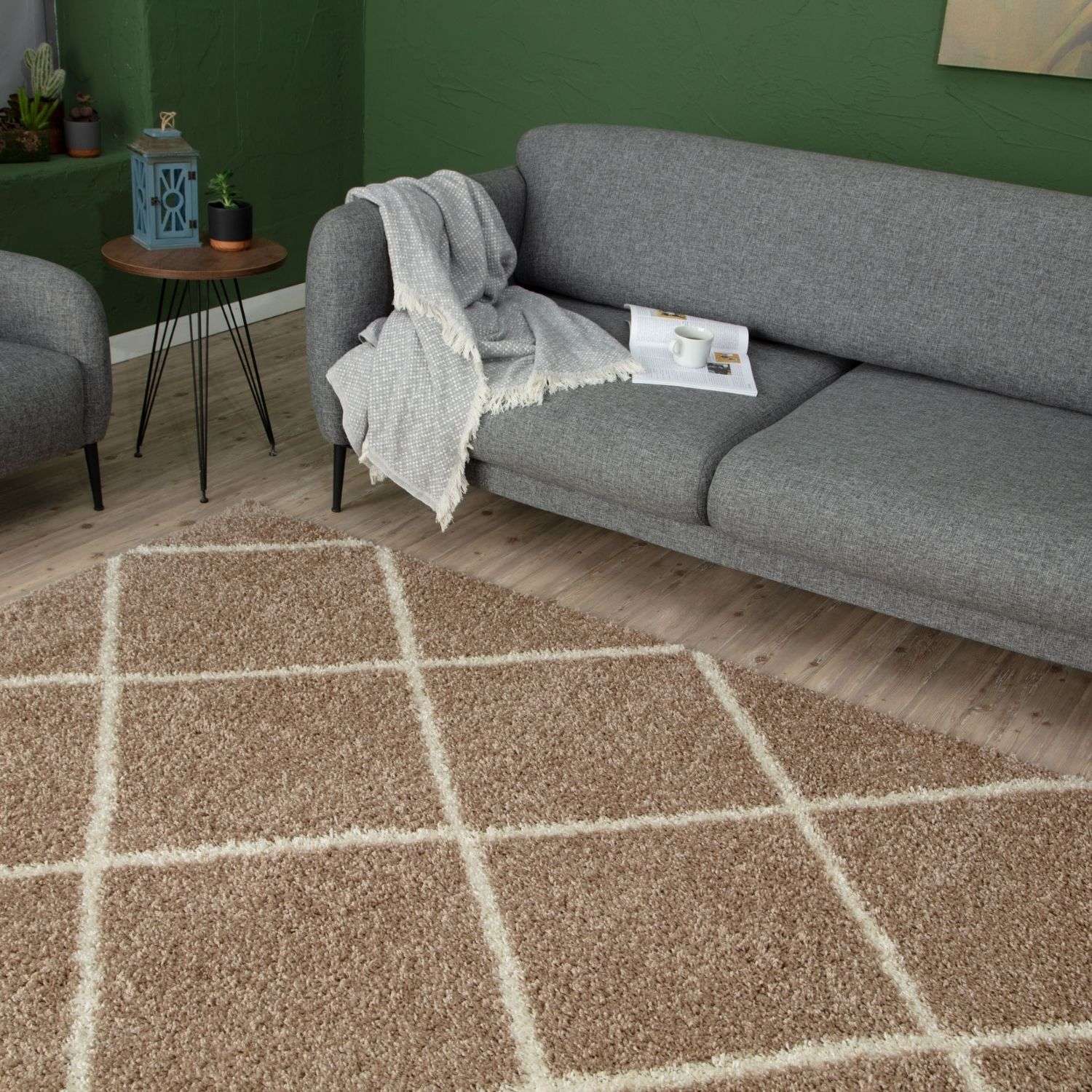 Moroccan Beige Shaggy Rug | 520 - PN Home
